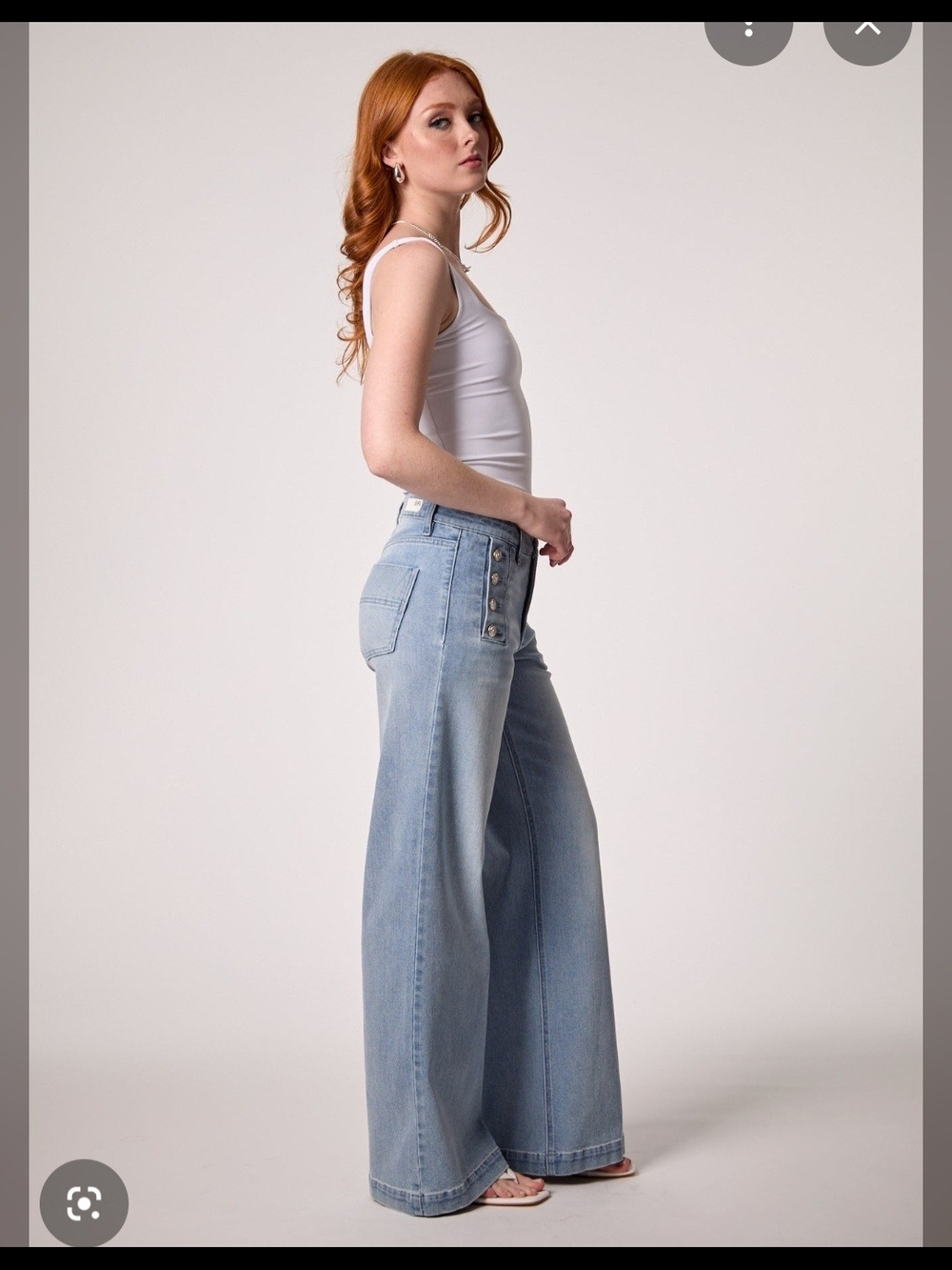 Light Wash High-Rise Wide-Leg Jeans
